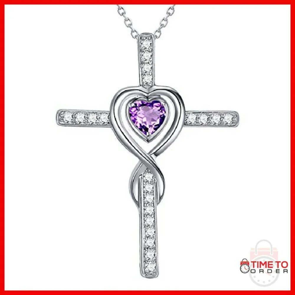 Sterling Silver Infinity Heart Pendant Necklace Adjustable Chain Gift